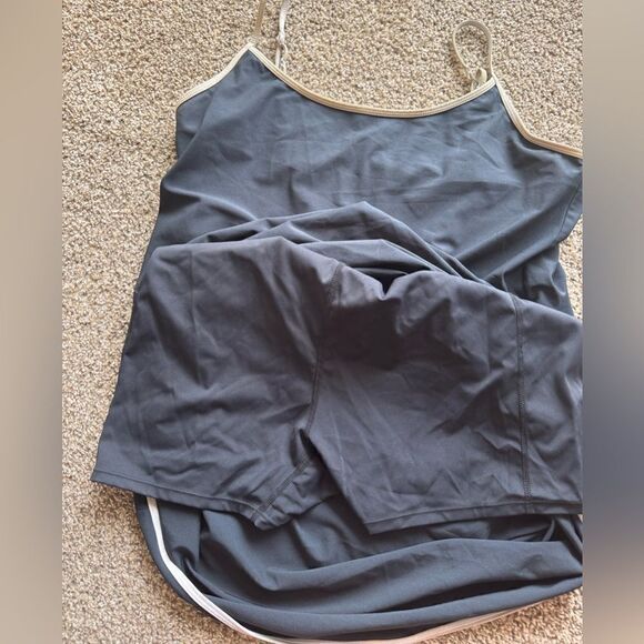 Abercrombie&Fitch Traveler Mini Tennis Dress Skort LP Charcoal Athletic Y2K - Picture 4 of 6